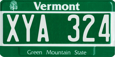 VT license plate XYA324