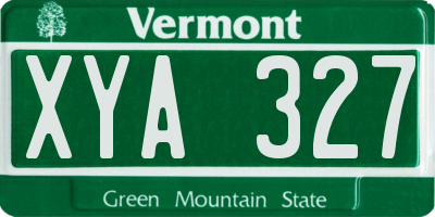 VT license plate XYA327