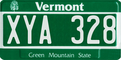 VT license plate XYA328