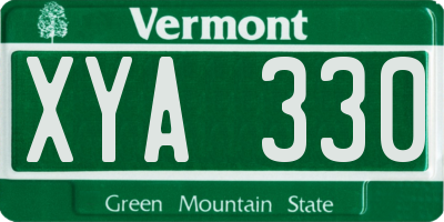 VT license plate XYA330