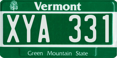 VT license plate XYA331