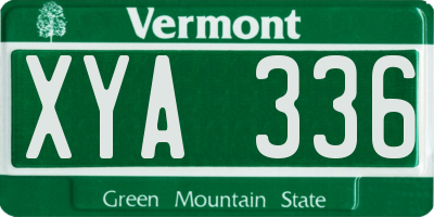 VT license plate XYA336