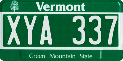 VT license plate XYA337