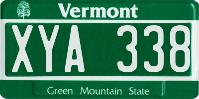 VT license plate XYA338