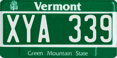 VT license plate XYA339