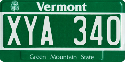 VT license plate XYA340