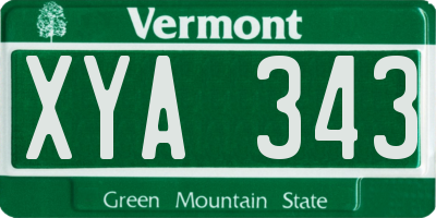 VT license plate XYA343