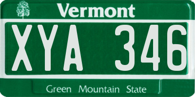 VT license plate XYA346