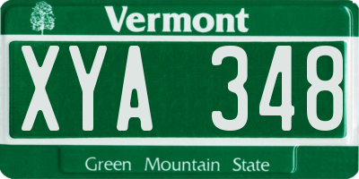 VT license plate XYA348