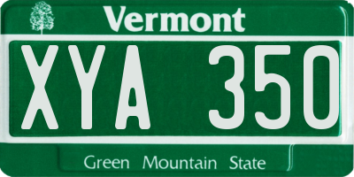 VT license plate XYA350