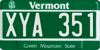 VT license plate XYA351