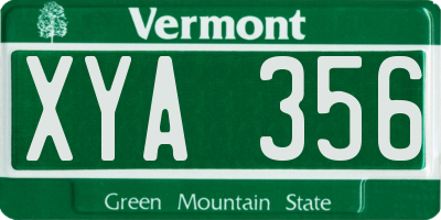 VT license plate XYA356