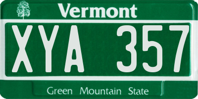 VT license plate XYA357