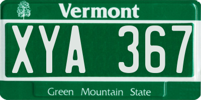 VT license plate XYA367