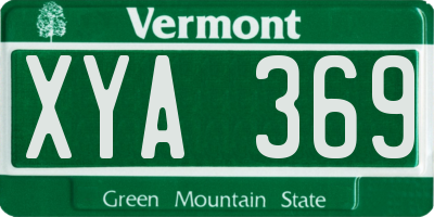 VT license plate XYA369