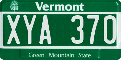 VT license plate XYA370