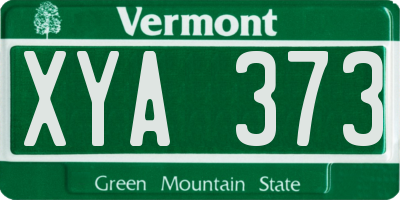 VT license plate XYA373