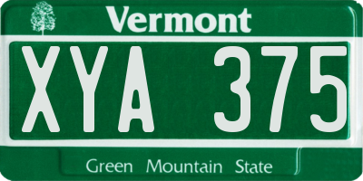 VT license plate XYA375