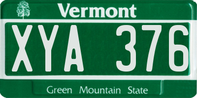 VT license plate XYA376