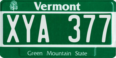 VT license plate XYA377