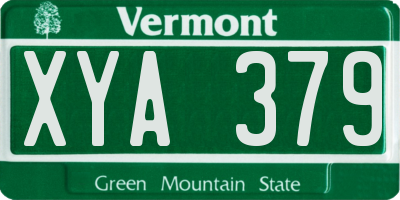 VT license plate XYA379