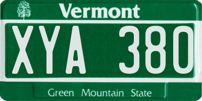 VT license plate XYA380