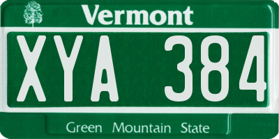 VT license plate XYA384