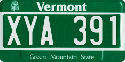 VT license plate XYA391