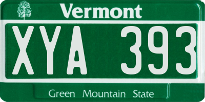 VT license plate XYA393