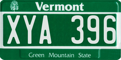 VT license plate XYA396