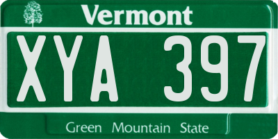 VT license plate XYA397