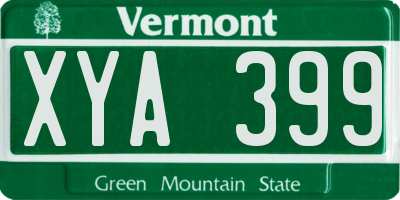 VT license plate XYA399