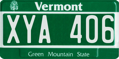 VT license plate XYA406