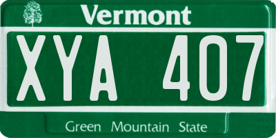 VT license plate XYA407