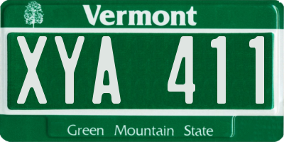 VT license plate XYA411