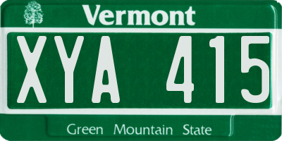 VT license plate XYA415