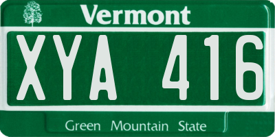 VT license plate XYA416