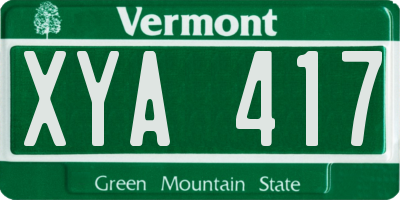 VT license plate XYA417