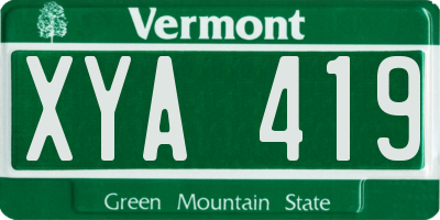 VT license plate XYA419