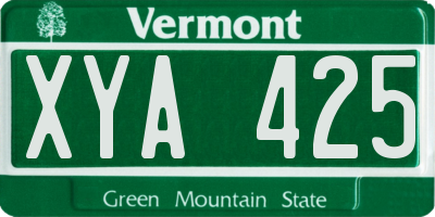 VT license plate XYA425