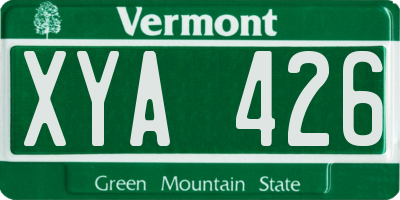 VT license plate XYA426