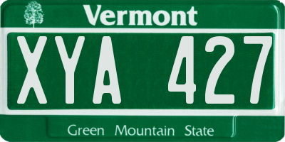 VT license plate XYA427