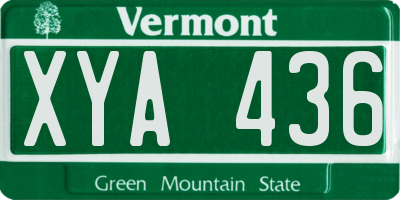 VT license plate XYA436