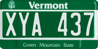 VT license plate XYA437