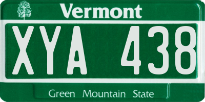 VT license plate XYA438