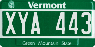 VT license plate XYA443