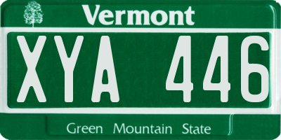 VT license plate XYA446