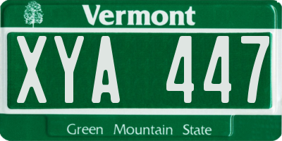 VT license plate XYA447