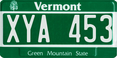 VT license plate XYA453