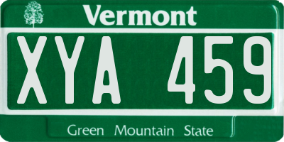 VT license plate XYA459